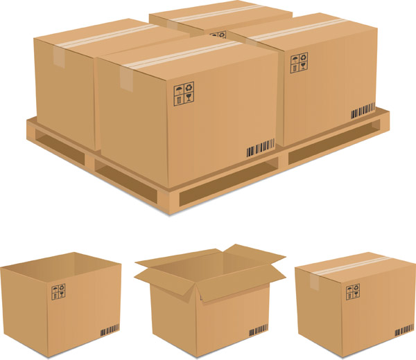 free vector Cardboard boxes vector